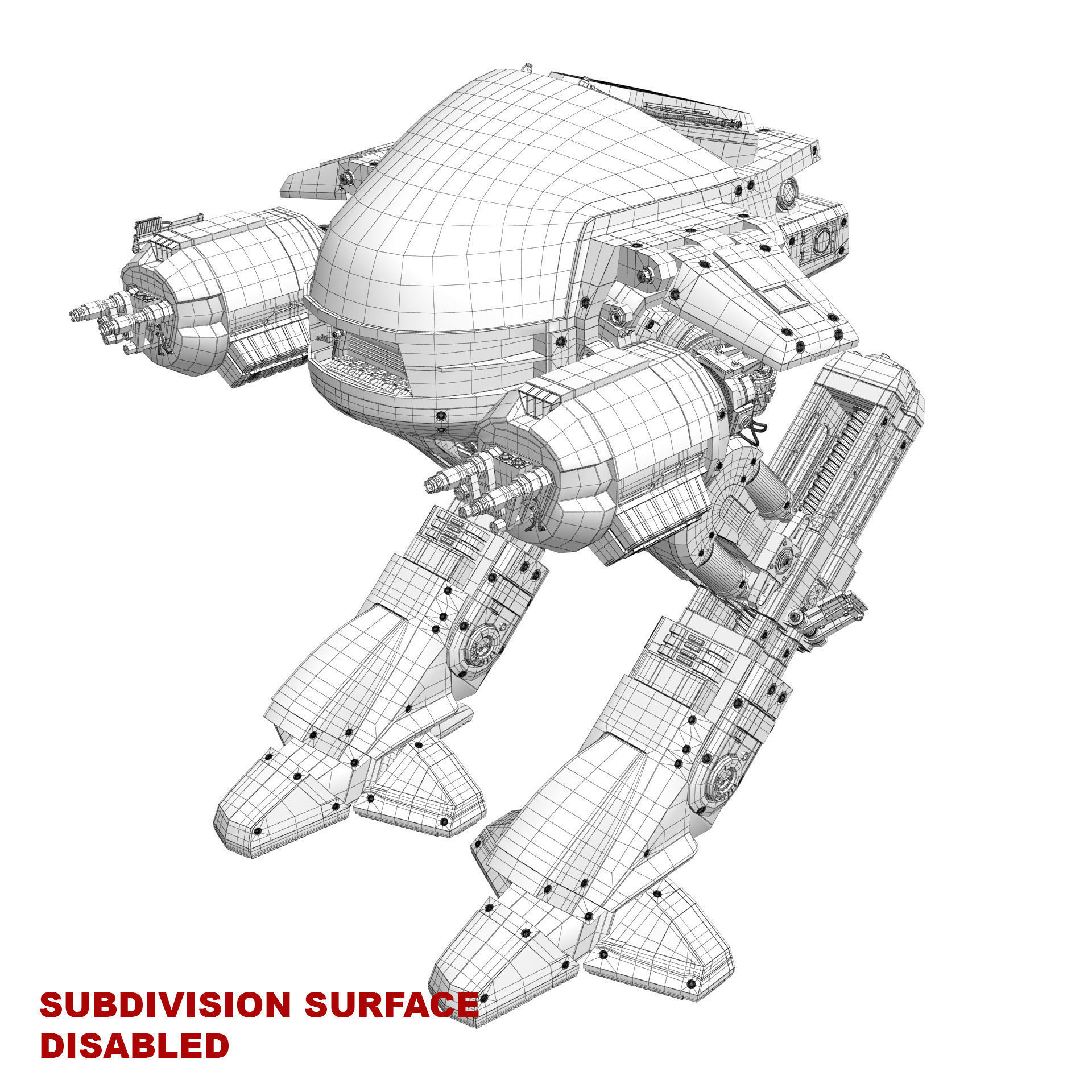 ED 209 OCP Robocop movie 1987 3D model_30