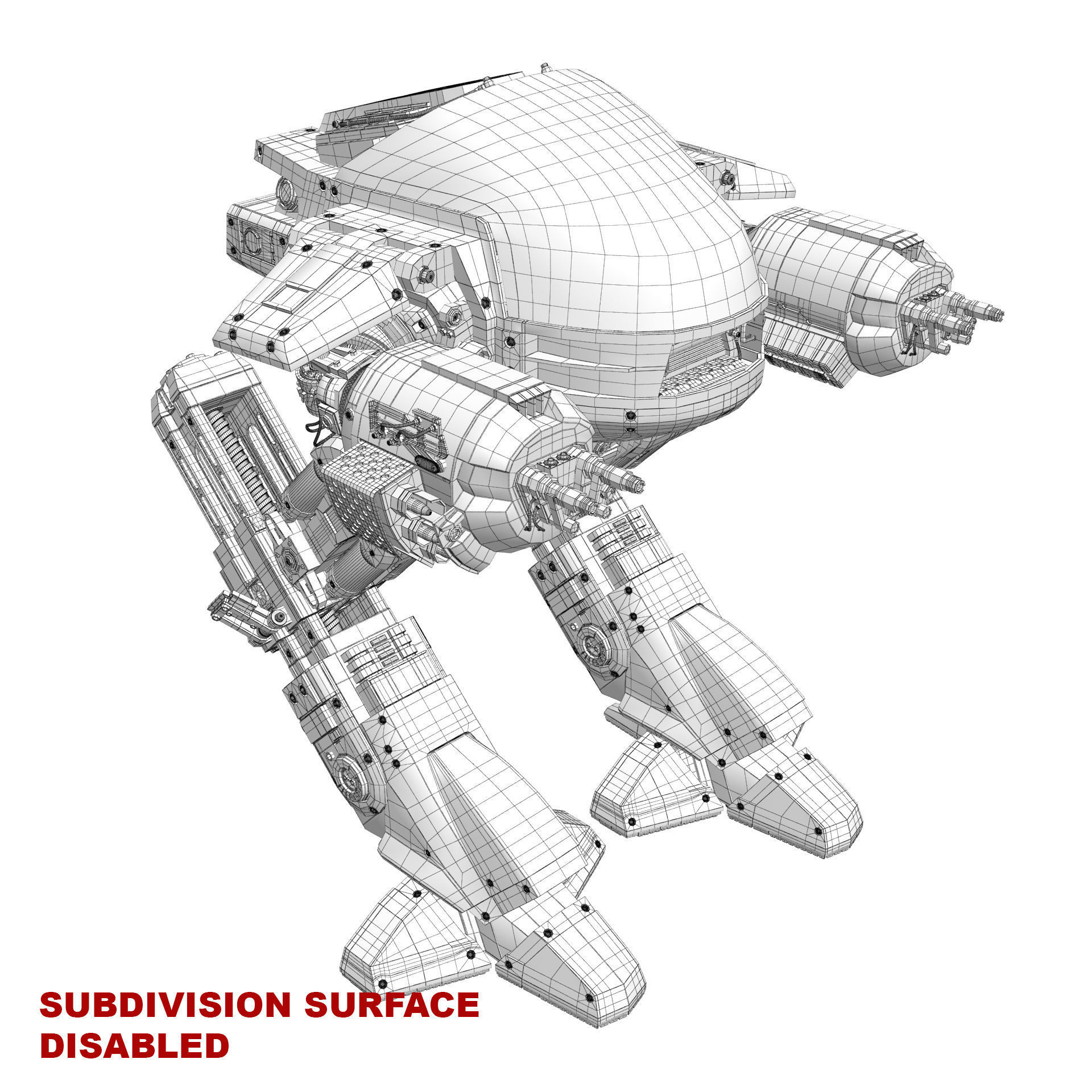 ED 209 OCP Robocop movie 1987 3D model_29