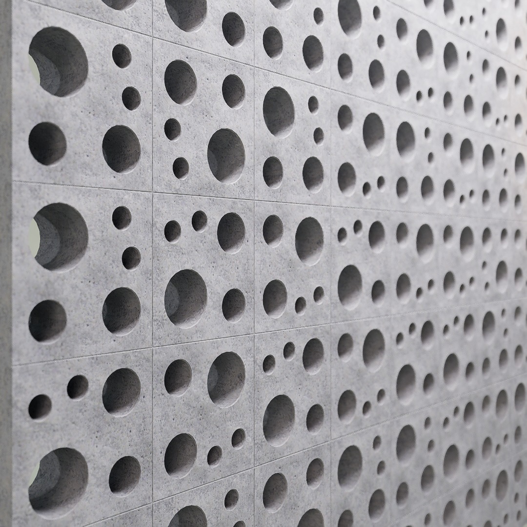 ROSTER CURTAIN PANEL RST-BUBBLE 3D model_1