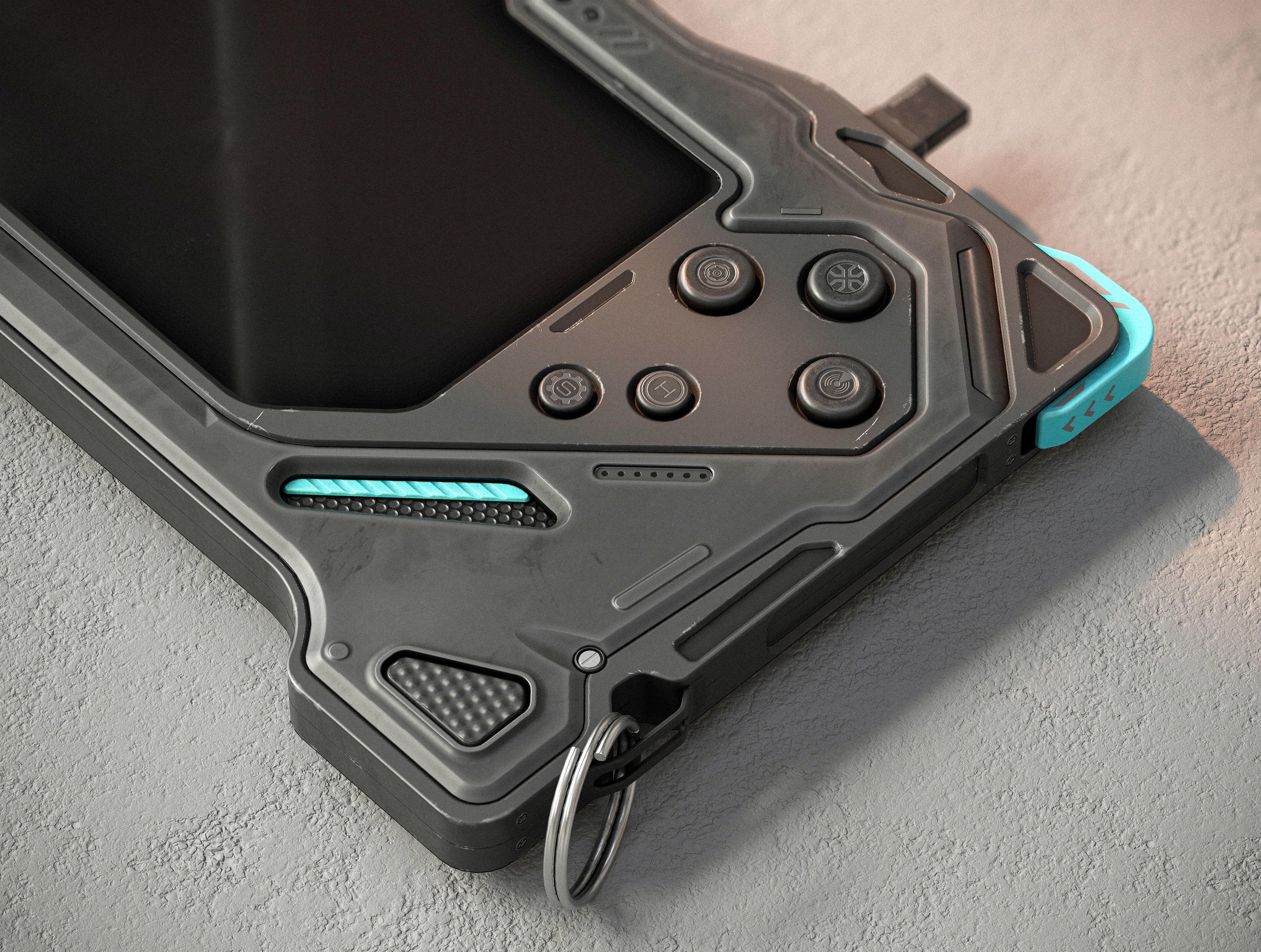 Sci-fi Controller X1 PBR Low-poly 3D model_9