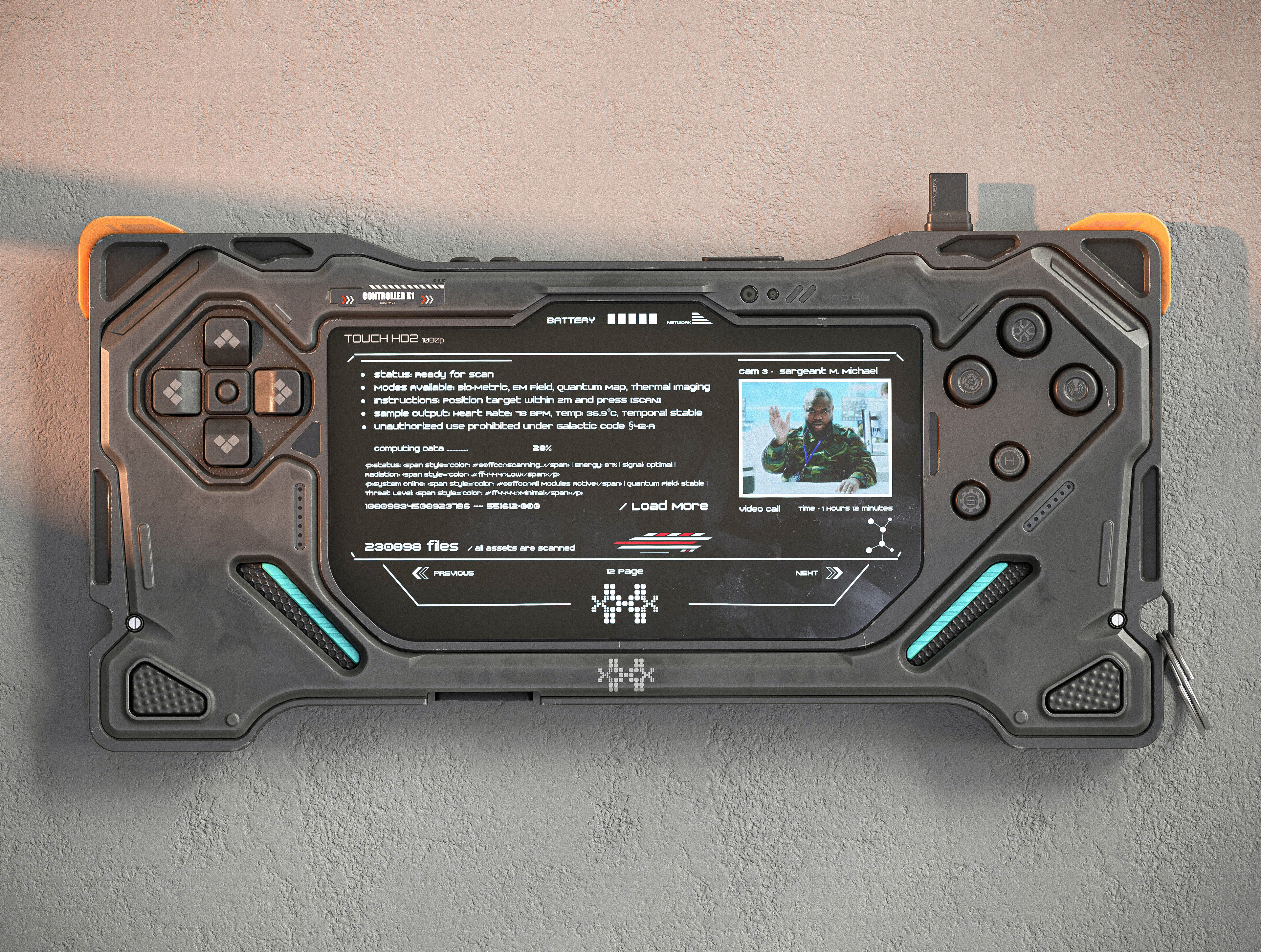 Sci-fi Controller X1 PBR Low-poly 3D model_2