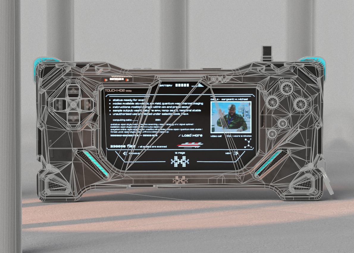 Sci-fi Controller X1 PBR Low-poly 3D model_17