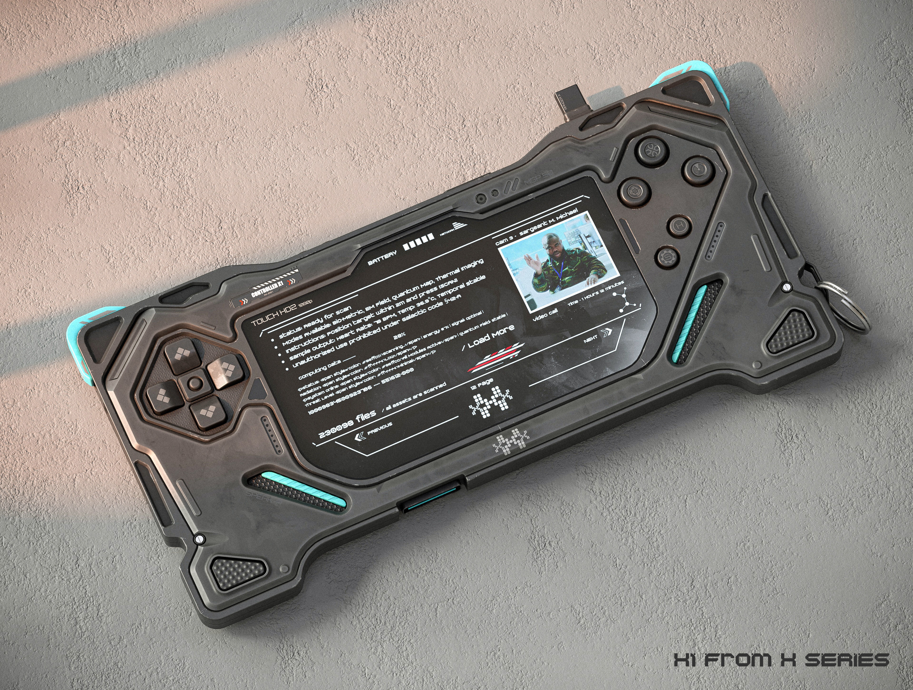 Sci-fi Controller X1 PBR Low-poly 3D model_1