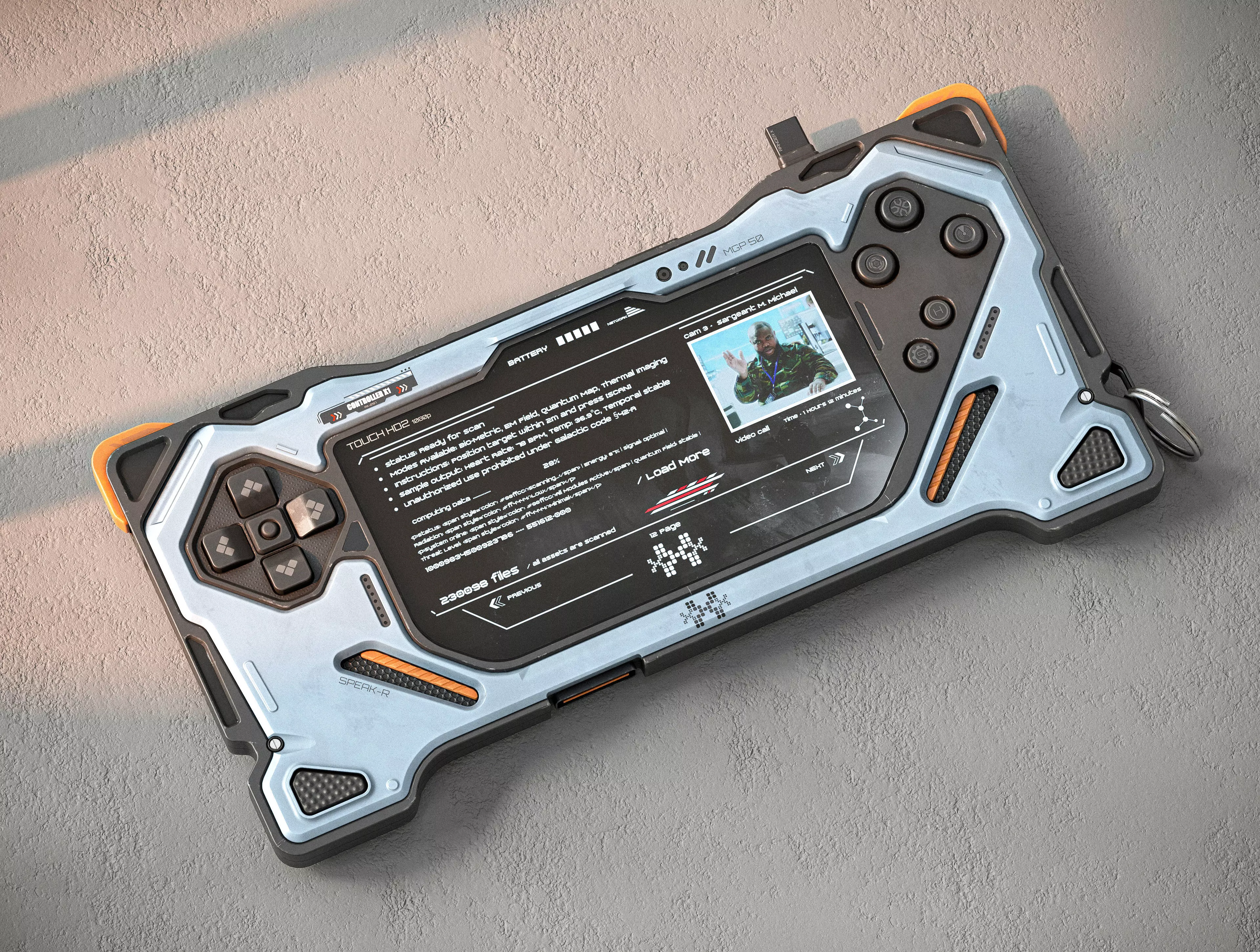 Sci-fi Controller X1 PBR Low-poly 3D model_0