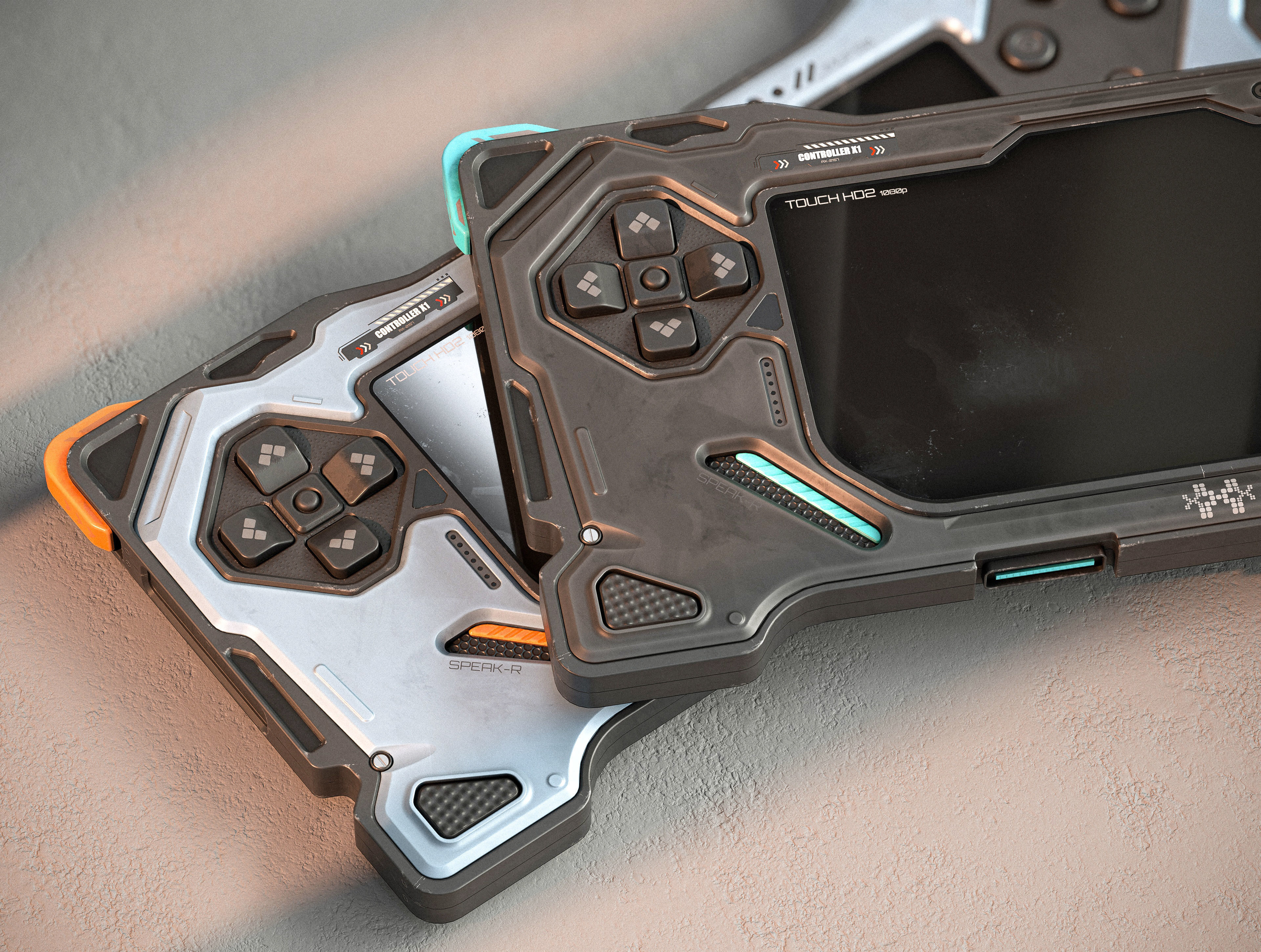 Sci-fi Controller X1 PBR Low-poly 3D model_12