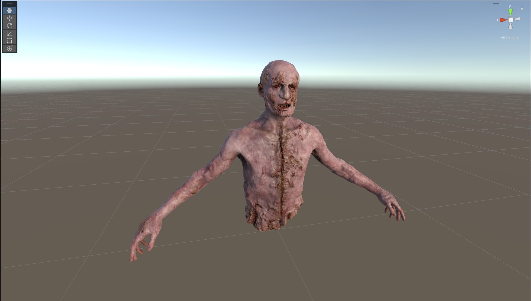 Dismembered Zombie Crawler 2 Low-poly 3D model_11