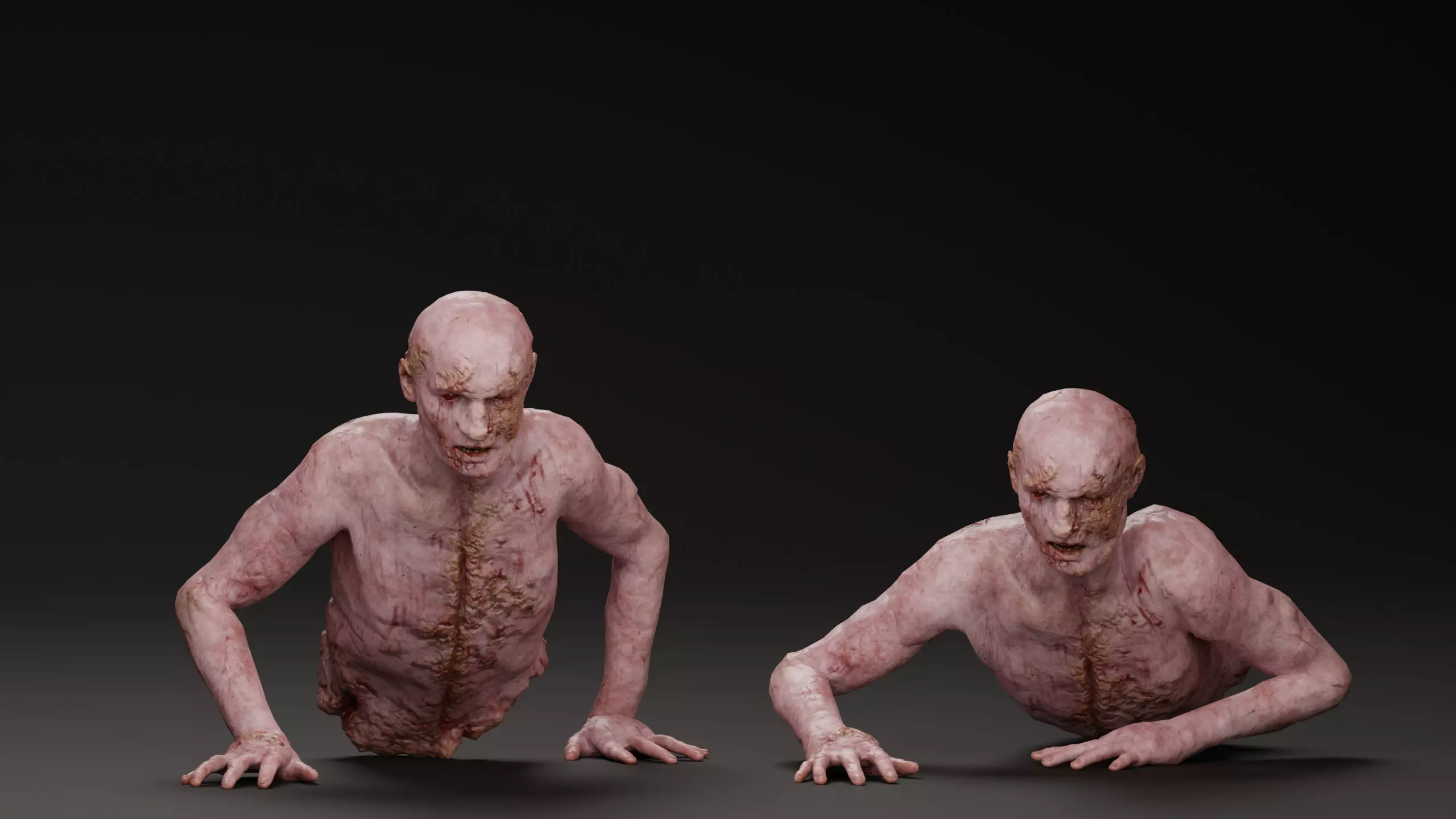 Dismembered Zombie Crawler 2 Low-poly 3D model_0