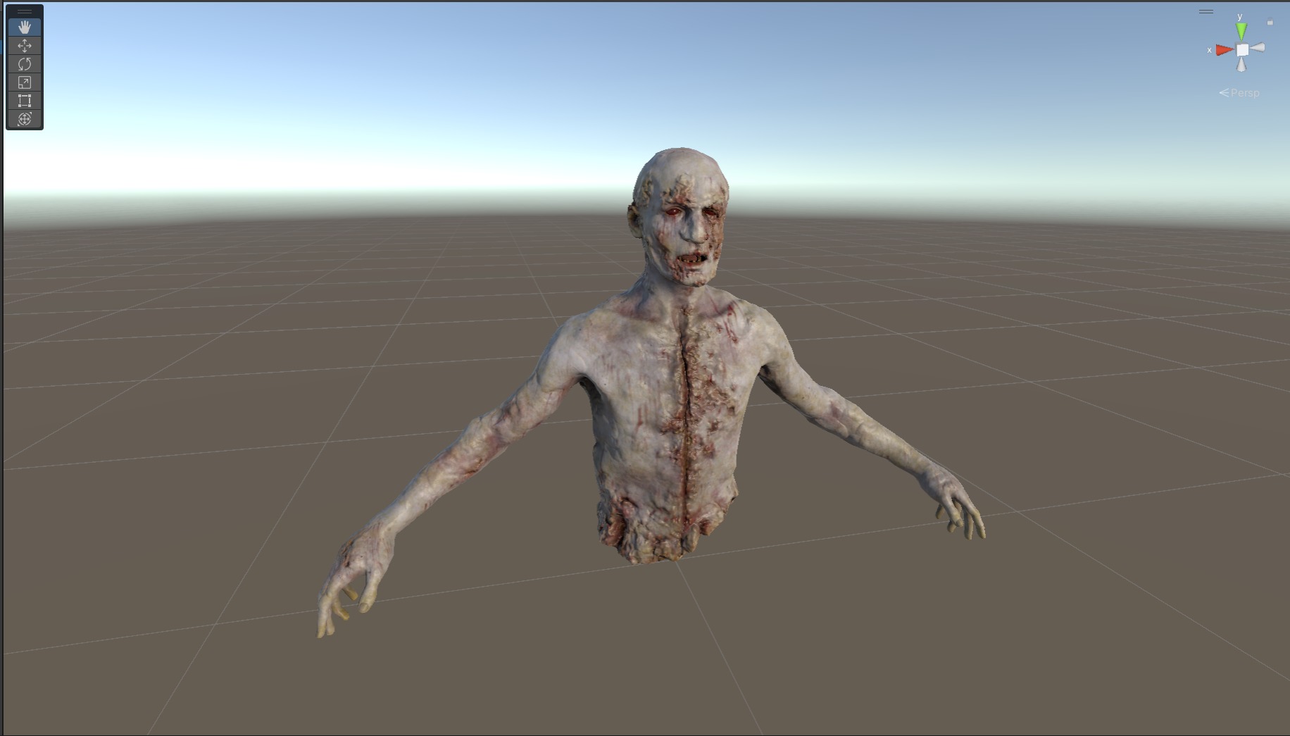Dismembered Zombie Crawler 2 Low-poly 3D model_12