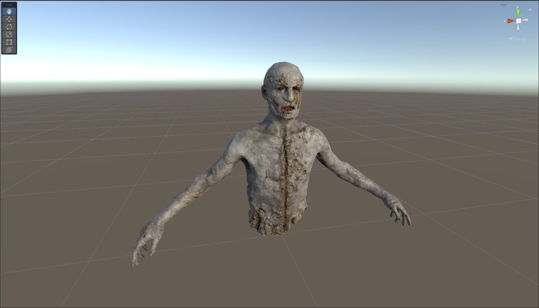 Dismembered Zombie Crawler 2 Low-poly 3D model_13