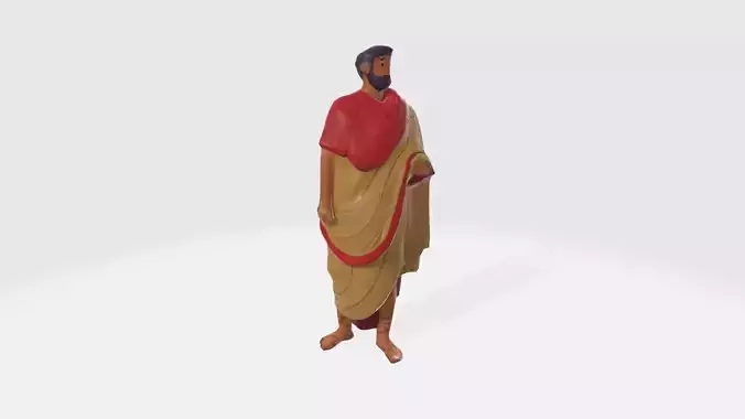 Roman Man in Traditional Toga  Low-poly 3D model