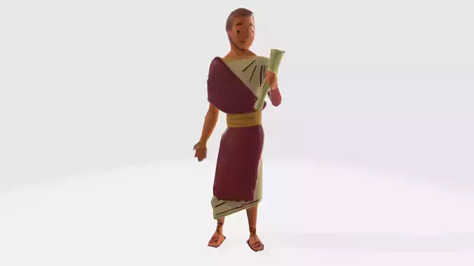 Roman Man is Holding a Script Role