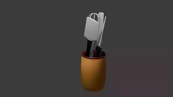 Kitchen Utensils in Holder - 3D Model free BY AKIRAA-LM