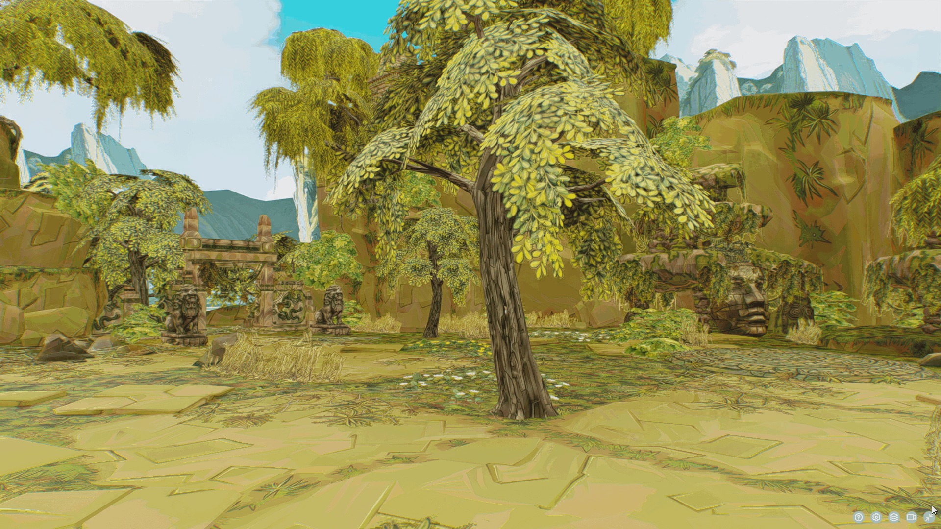 Ancient Arena Level Abandoned Ruin Location Temple Jungle Toon Low-poly 3D model_2