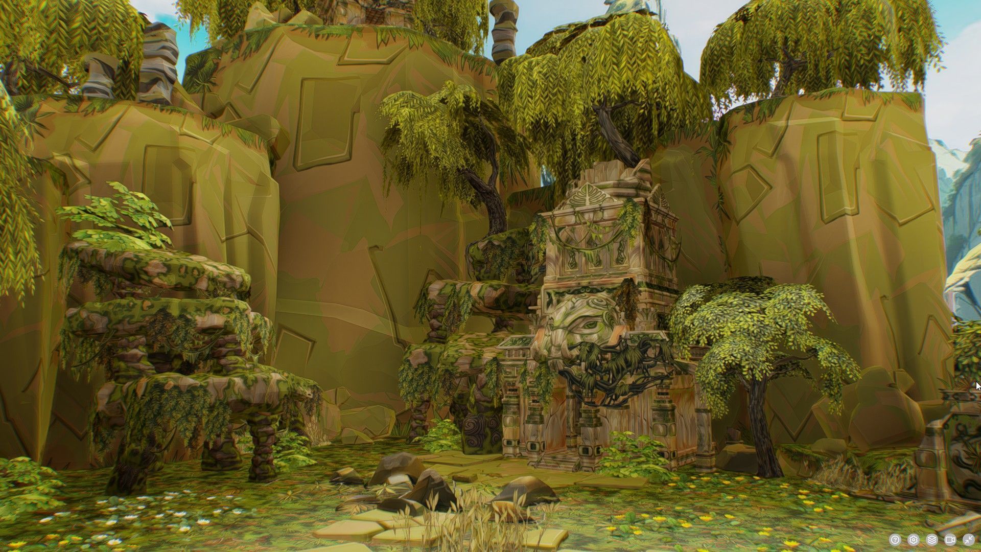 Ancient Arena Level Abandoned Ruin Location Temple Jungle Toon Low-poly 3D model_11