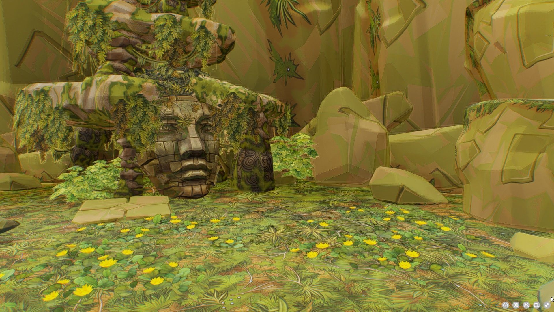 Ancient Arena Level Abandoned Ruin Location Temple Jungle Toon Low-poly 3D model_6