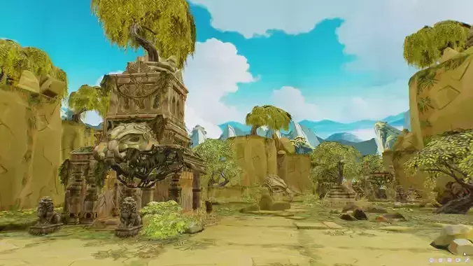 Ancient Arena Level Abandoned Ruin Location Temple Jungle Toon