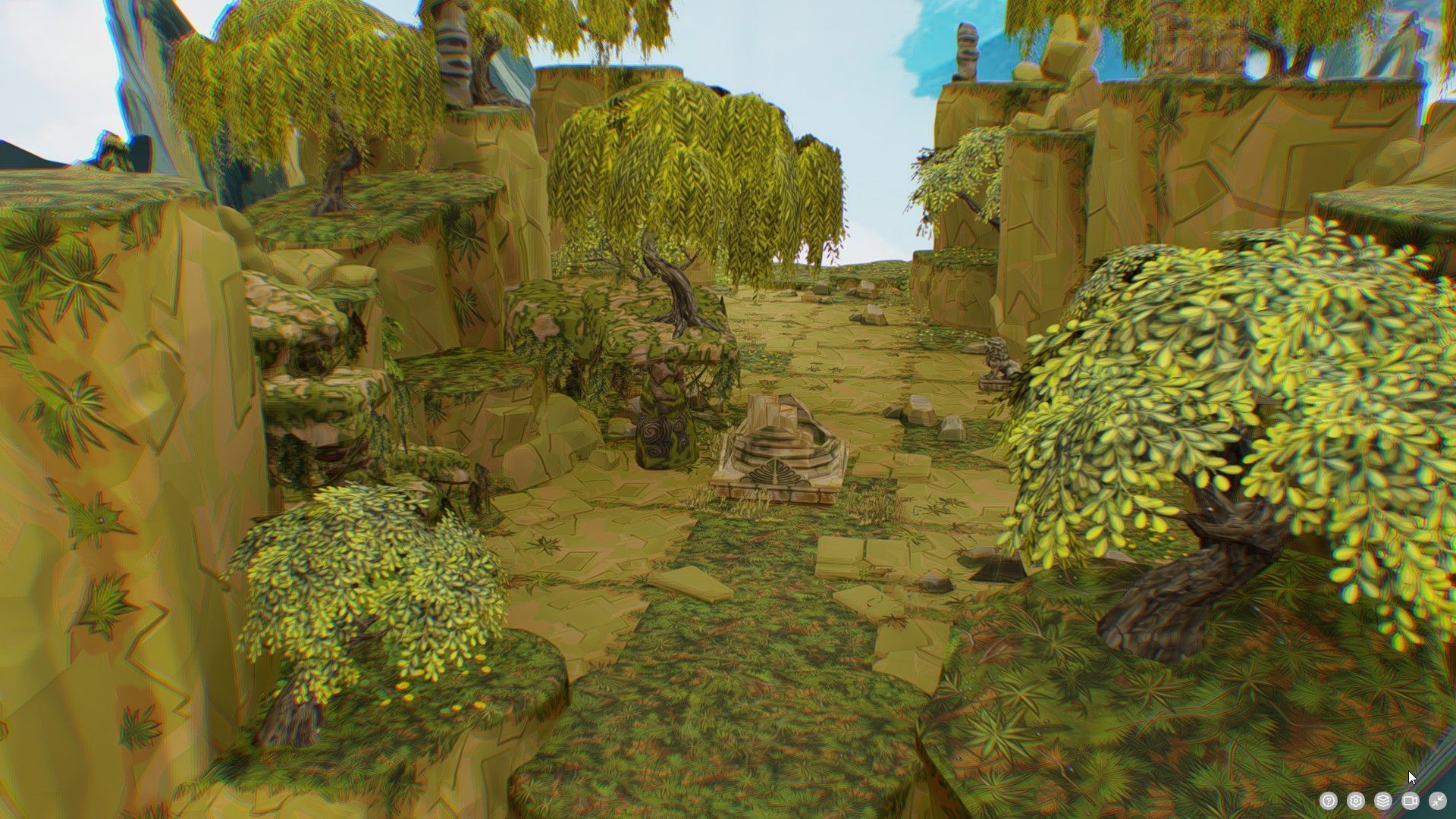 Ancient Arena Level Abandoned Ruin Location Temple Jungle Toon Low-poly 3D model_13