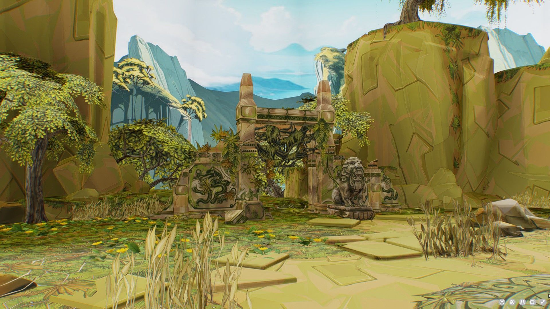 Ancient Arena Level Abandoned Ruin Location Temple Jungle Toon Low-poly 3D model_8
