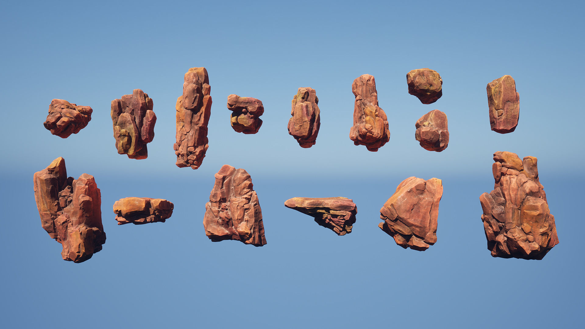 Red rocks Low-poly 3D model_7