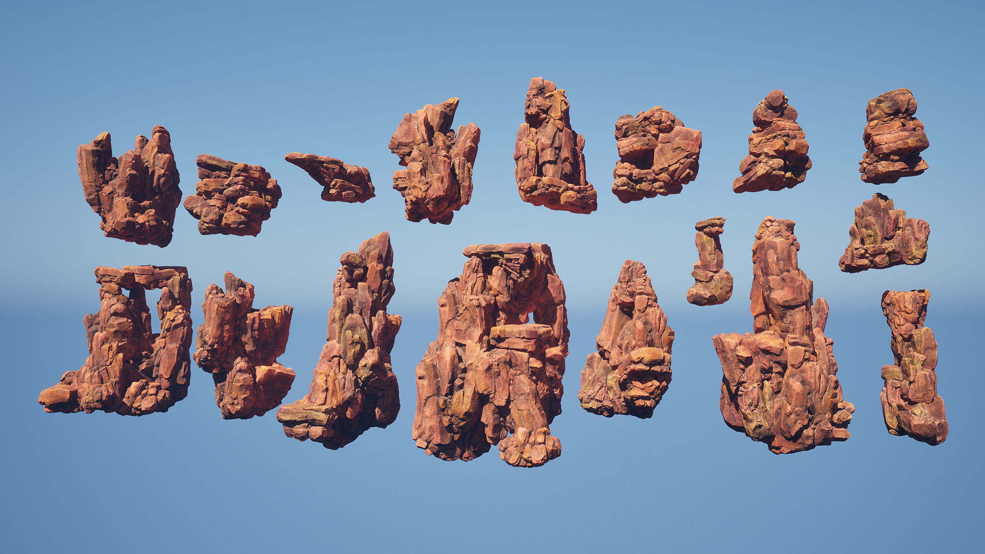 Red rocks Low-poly 3D model_6