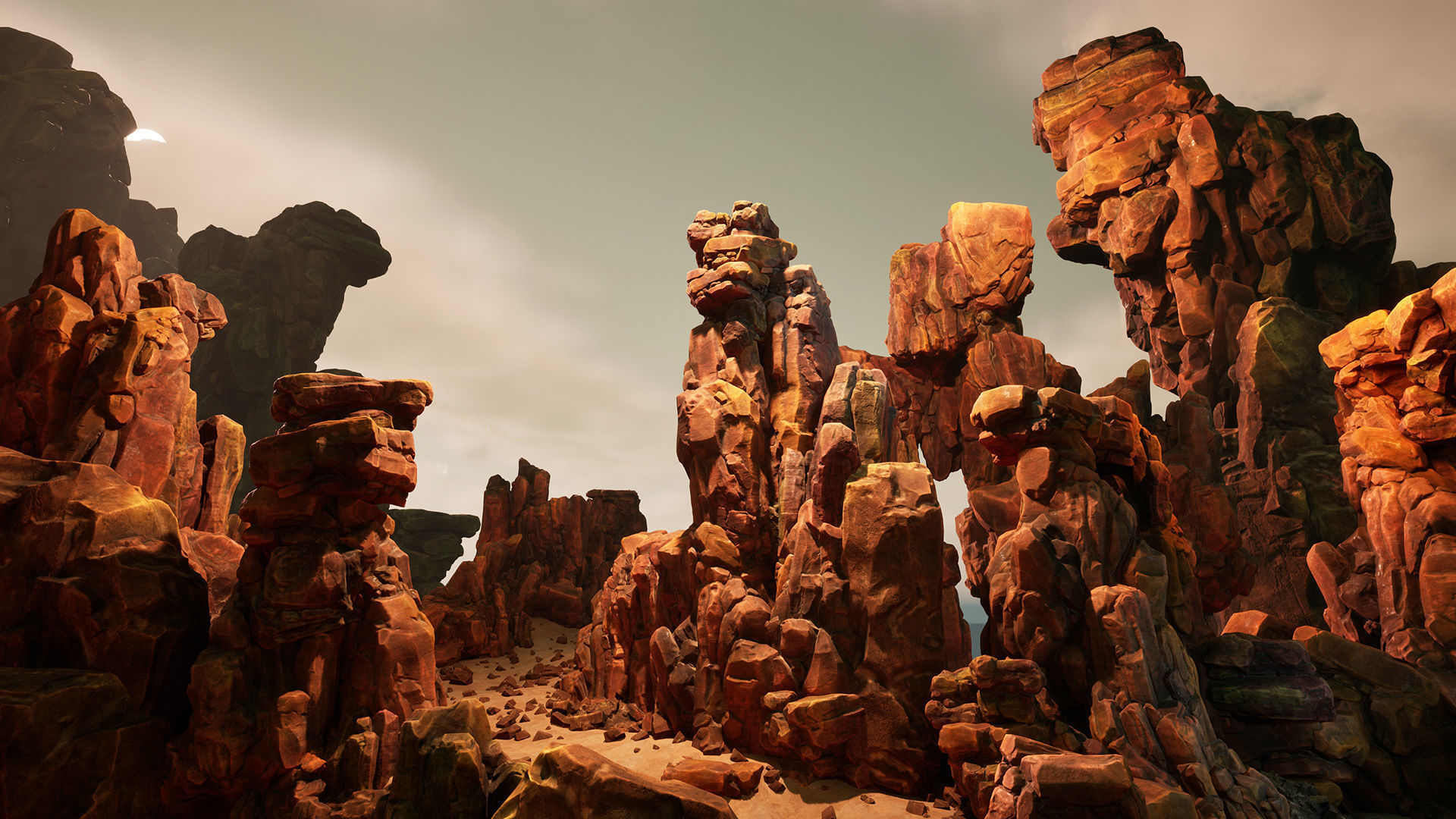 Red rocks Low-poly 3D model_4