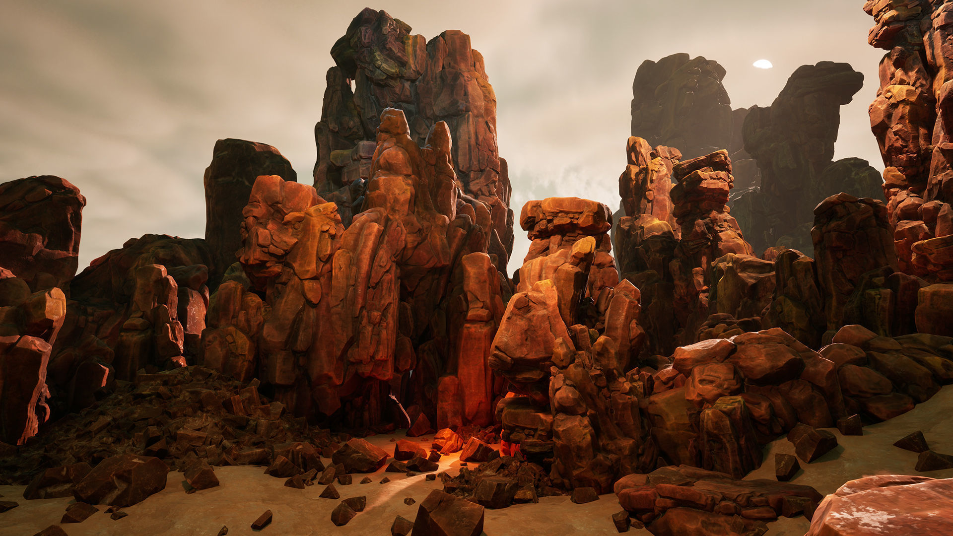 Red rocks Low-poly 3D model_5