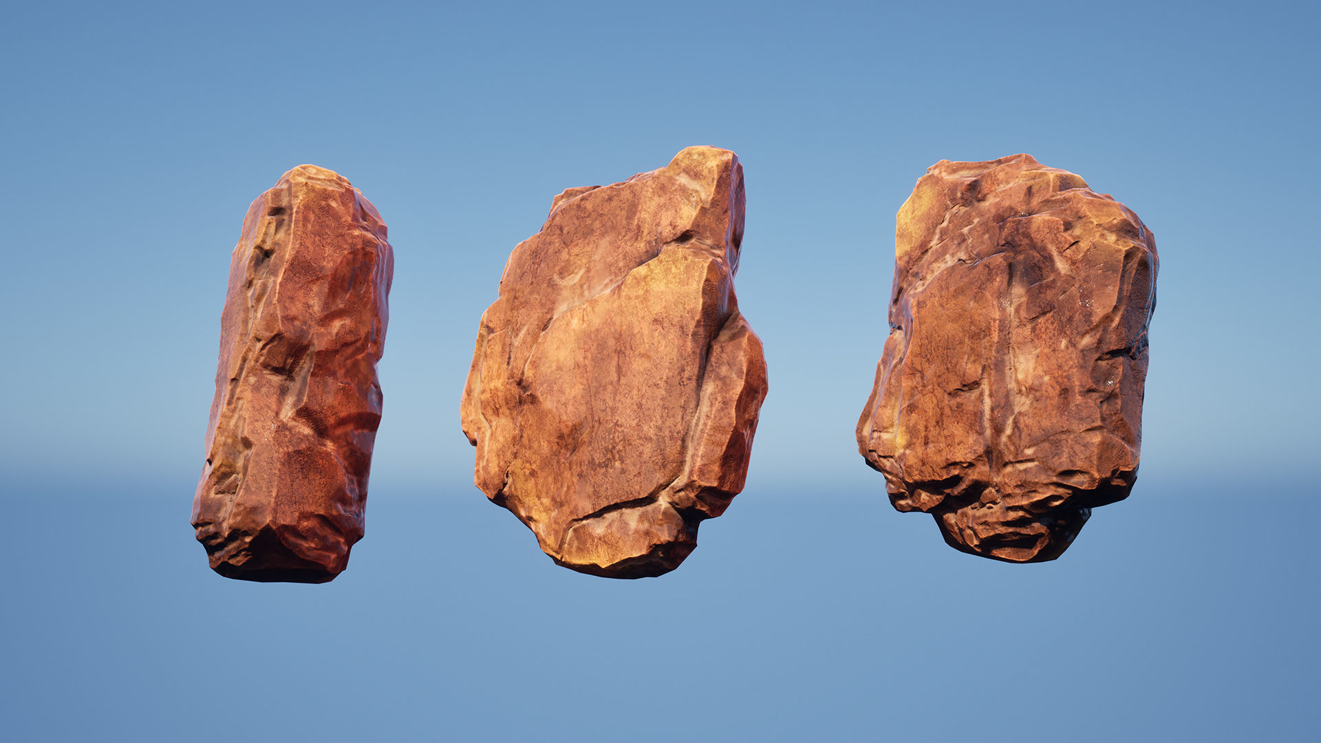 Red rocks Low-poly 3D model_8