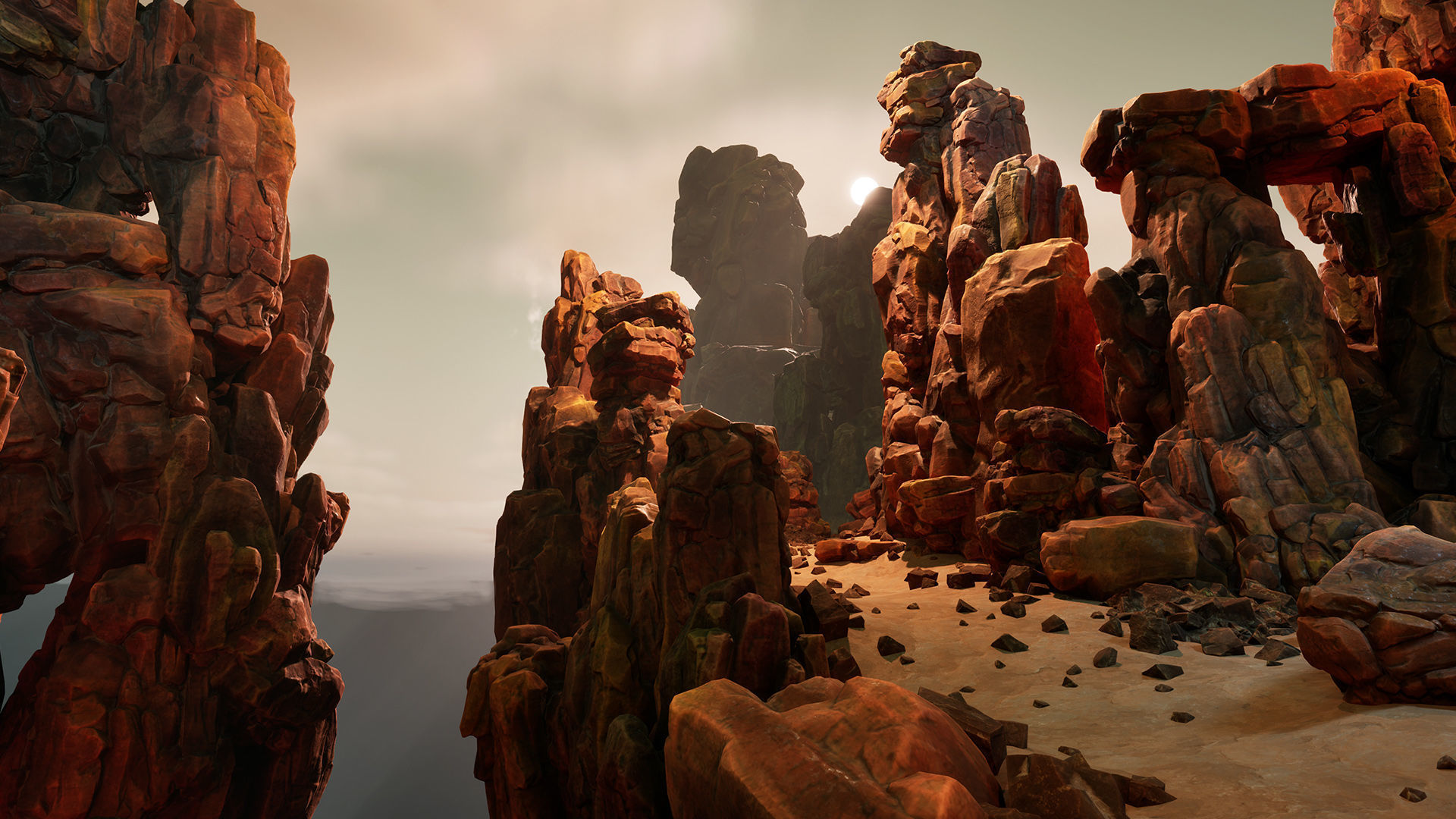 Red rocks Low-poly 3D model_3