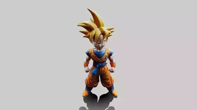 Goku Animated Low-poly 3D model