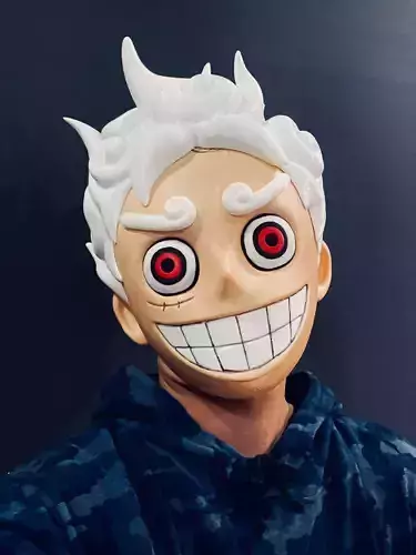 Luffy Gear 5 Head Decor Mask - Wearable - One Piece Cosplay 3D print model