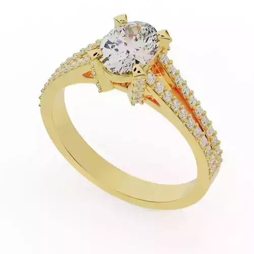 Oval stone ring 3D print model