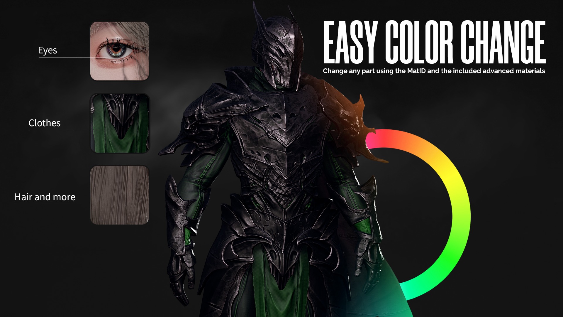 Death Knight - RPG Dark Fantasy Modular Female and Male Low-poly 3D model_6