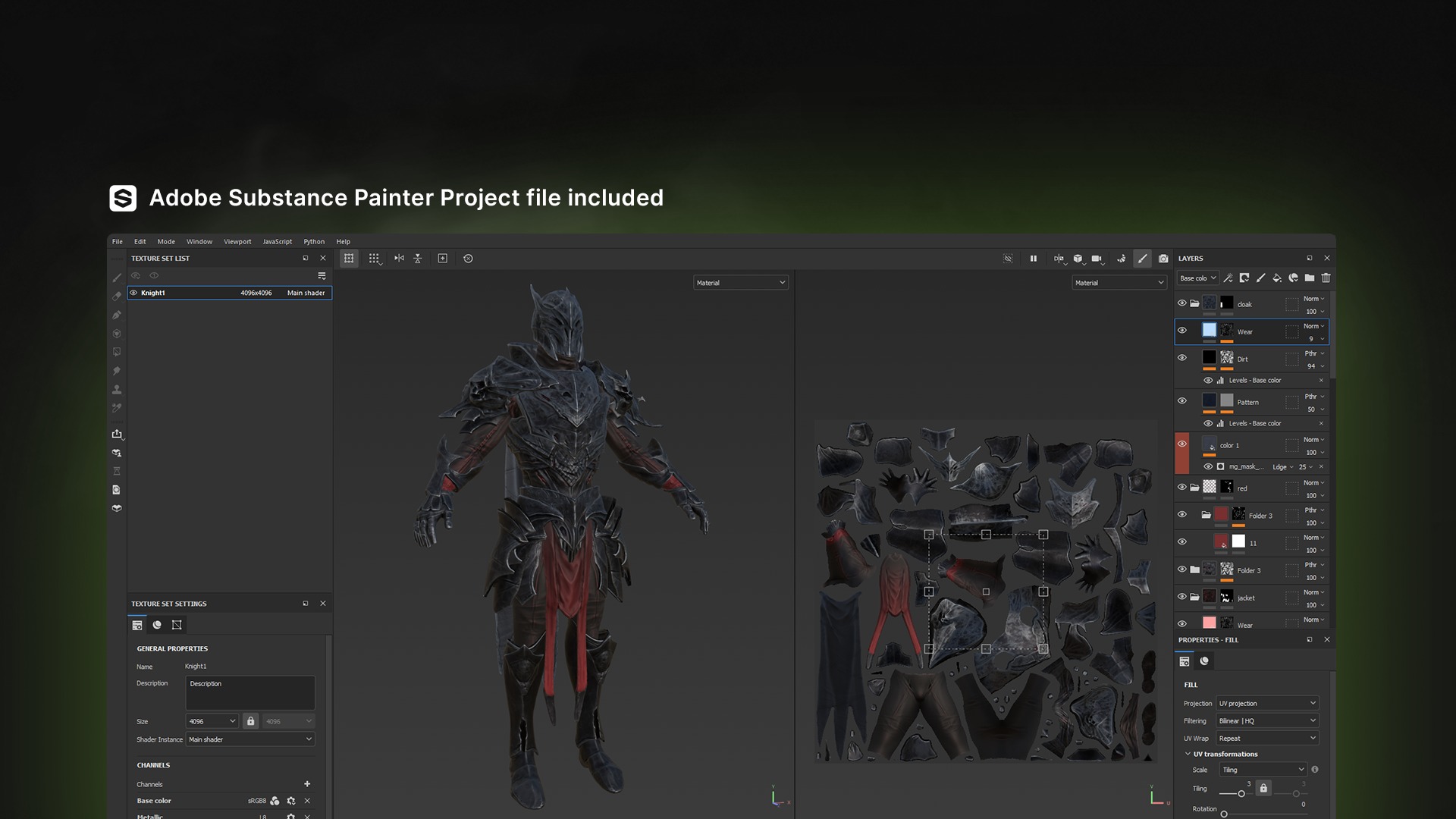 Death Knight - RPG Dark Fantasy Modular Female and Male Low-poly 3D model_21