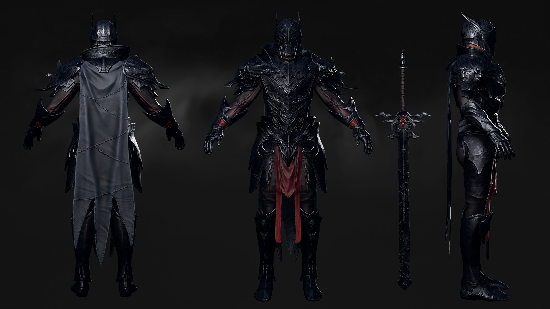 Death Knight - RPG Dark Fantasy Modular Female and Male Low-poly 3D model_22