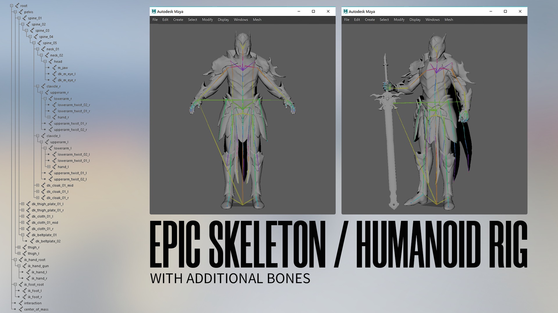 Death Knight - RPG Dark Fantasy Modular Female and Male Low-poly 3D model_13