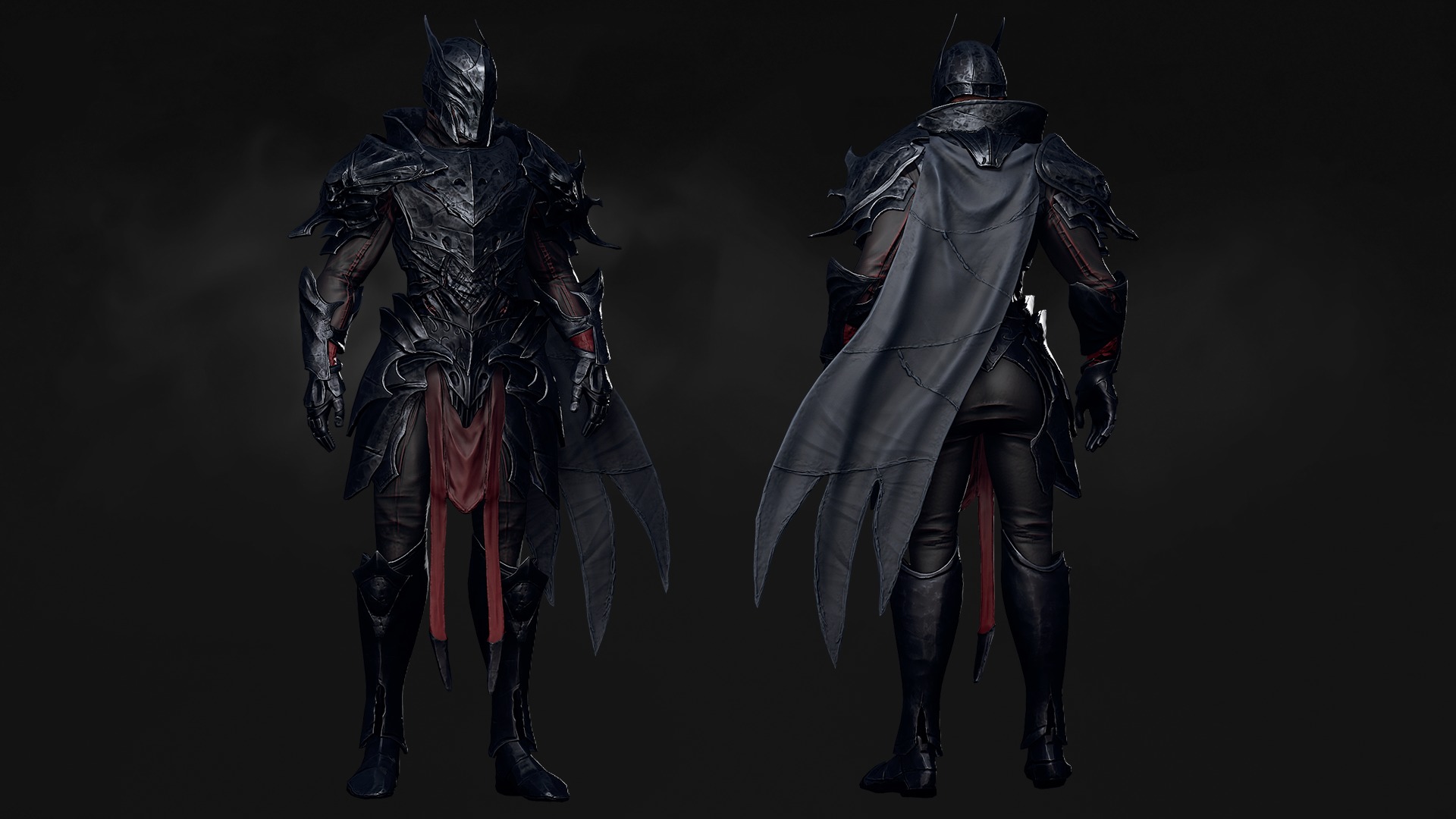 Death Knight - RPG Dark Fantasy Modular Female and Male Low-poly 3D model_3