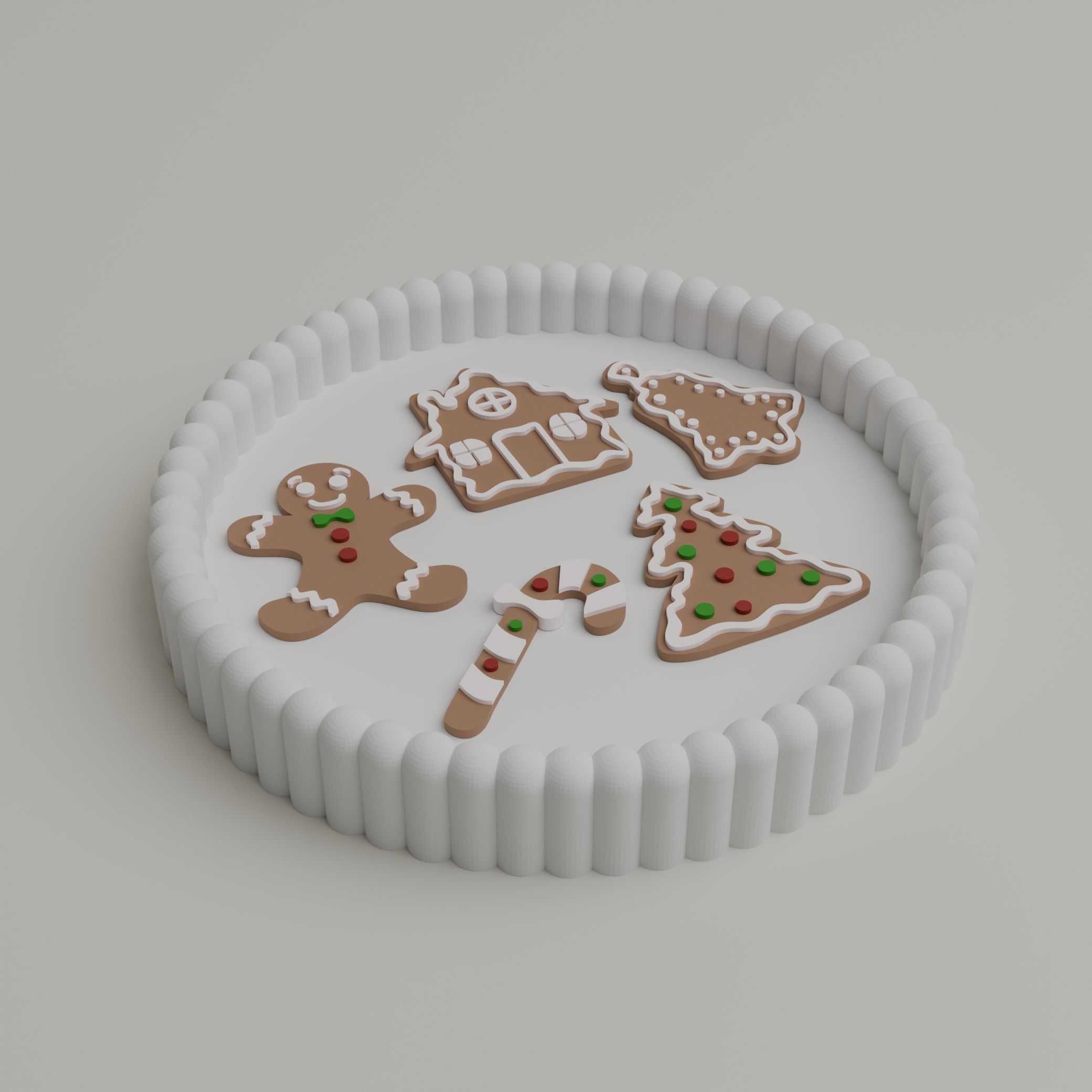 Gingerbread Keychains set 3D print model_1