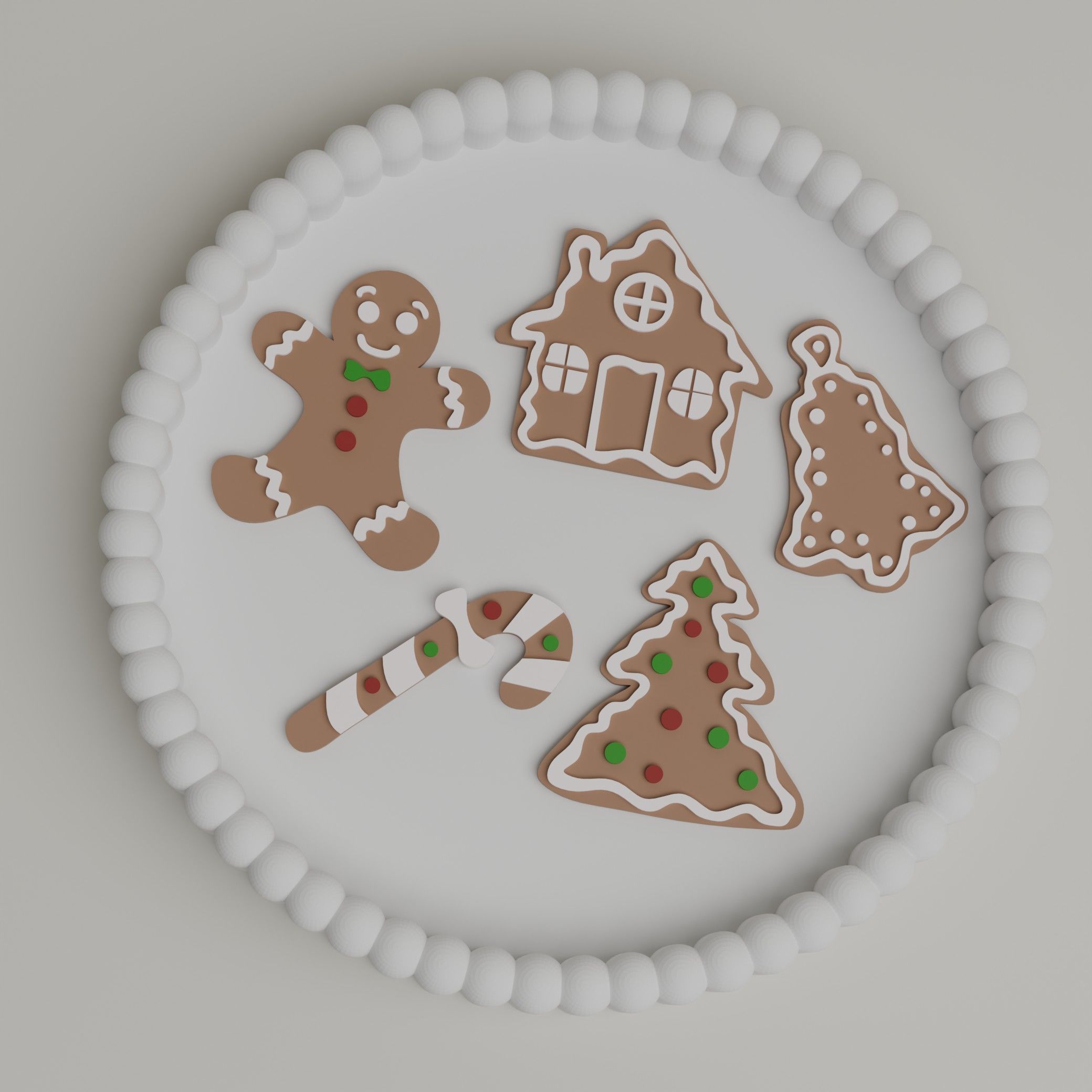 Gingerbread Keychains set 3D print model_2