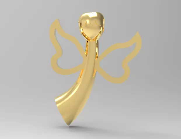 3d printing Angel Necklace Pendant printable 3dmodel 3dm stl 3D print model