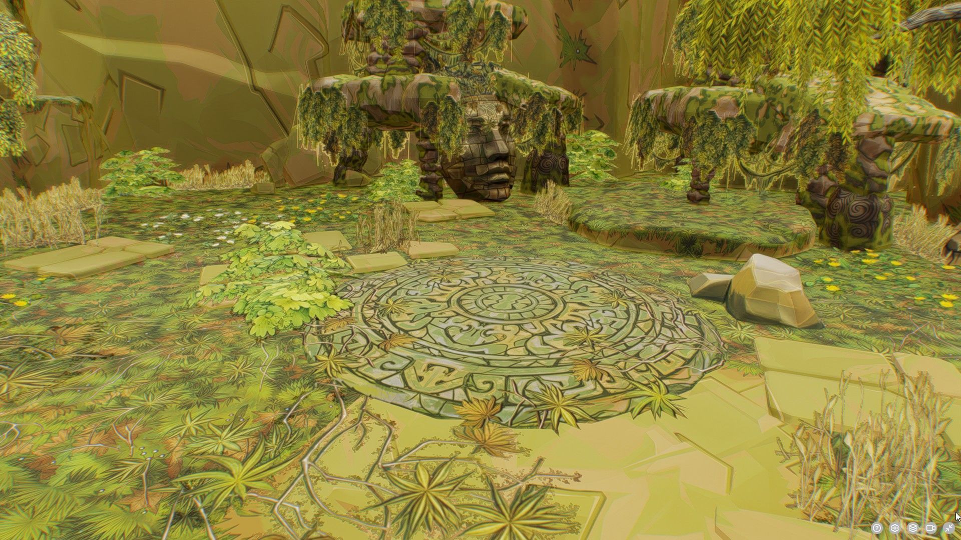 Ancient Arena Level Abandoned Ruin Location Temple Jungle Toon Low-poly 3D model_4