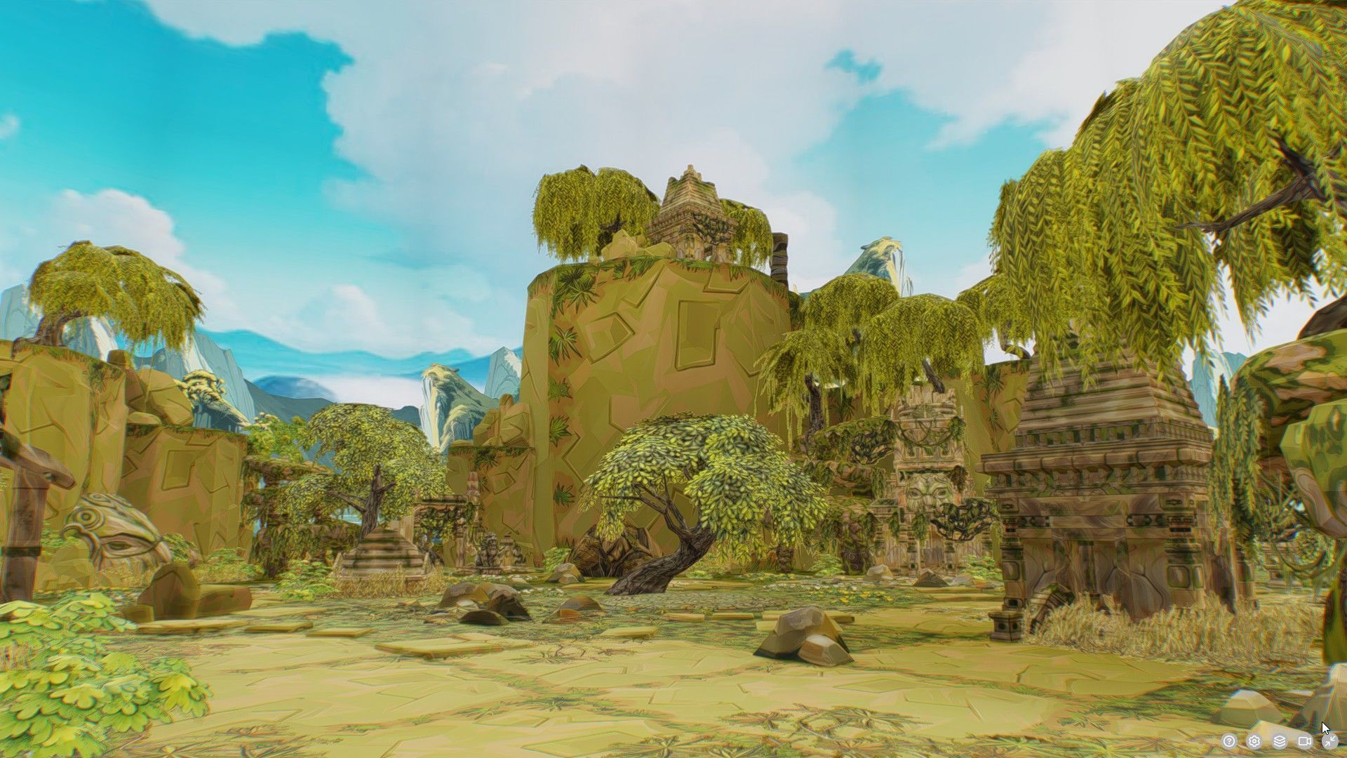 Ancient Arena Level Abandoned Ruin Location Temple Jungle Toon Low-poly 3D model_3