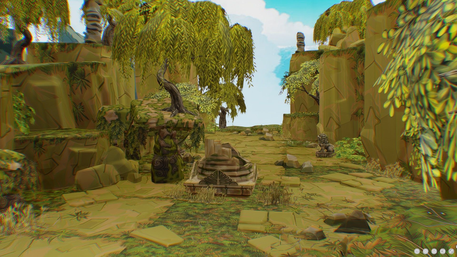 Ancient Arena Level Abandoned Ruin Location Temple Jungle Toon Low-poly 3D model_11