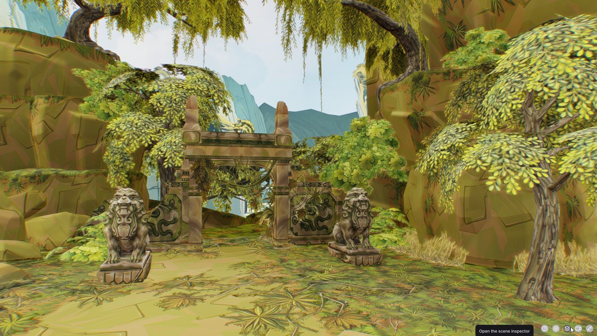 Ancient Arena Level Abandoned Ruin Location Temple Jungle Toon Low-poly 3D model_2