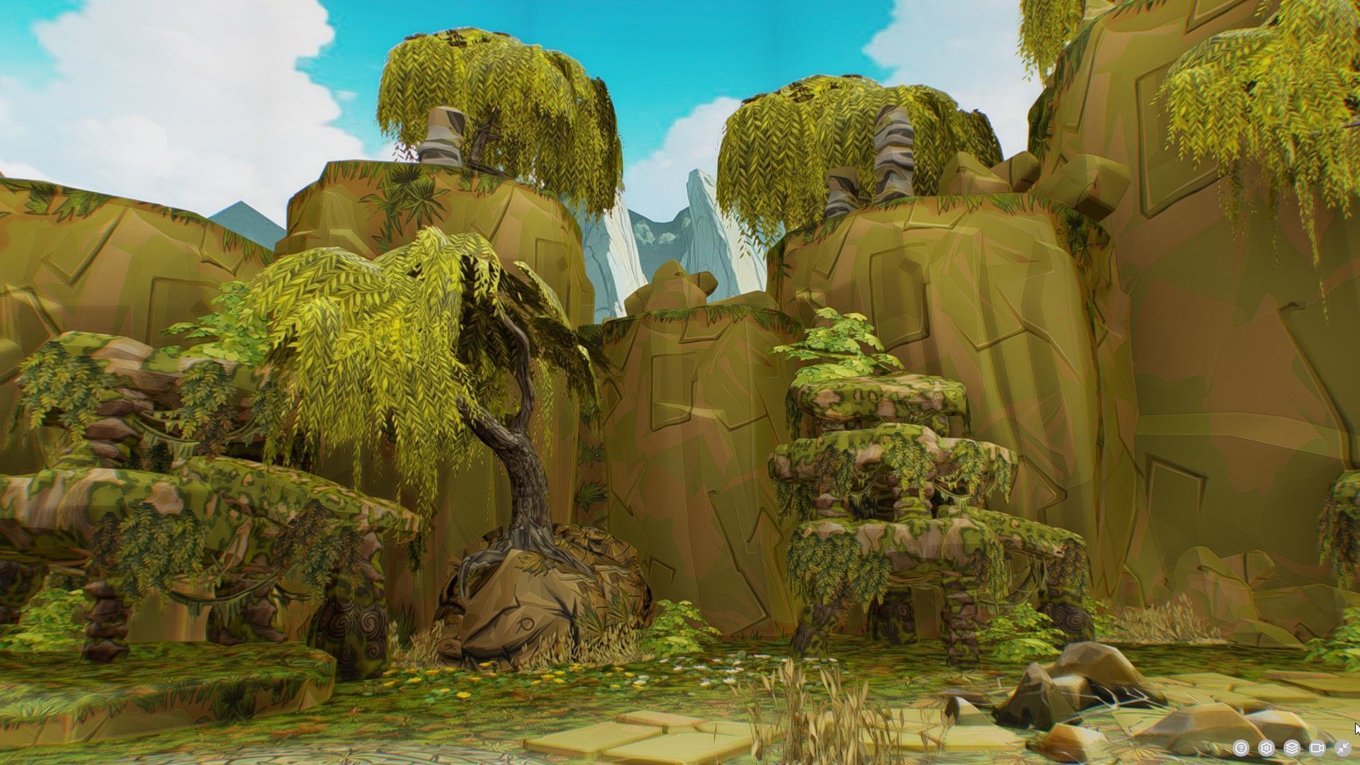 Ancient Arena Level Abandoned Ruin Location Temple Jungle Toon Low-poly 3D model_5