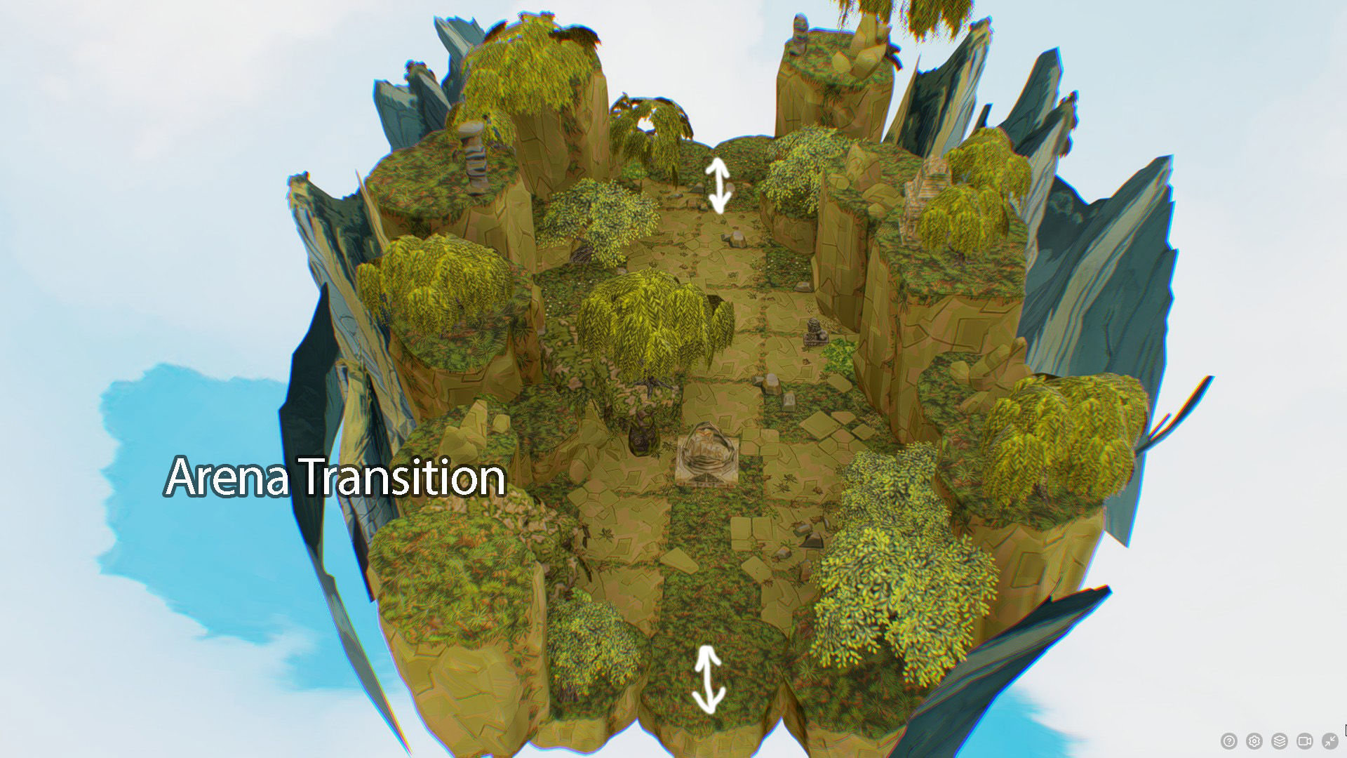 Ancient Arena Level Abandoned Ruin Location Temple Jungle Toon Low-poly 3D model_9