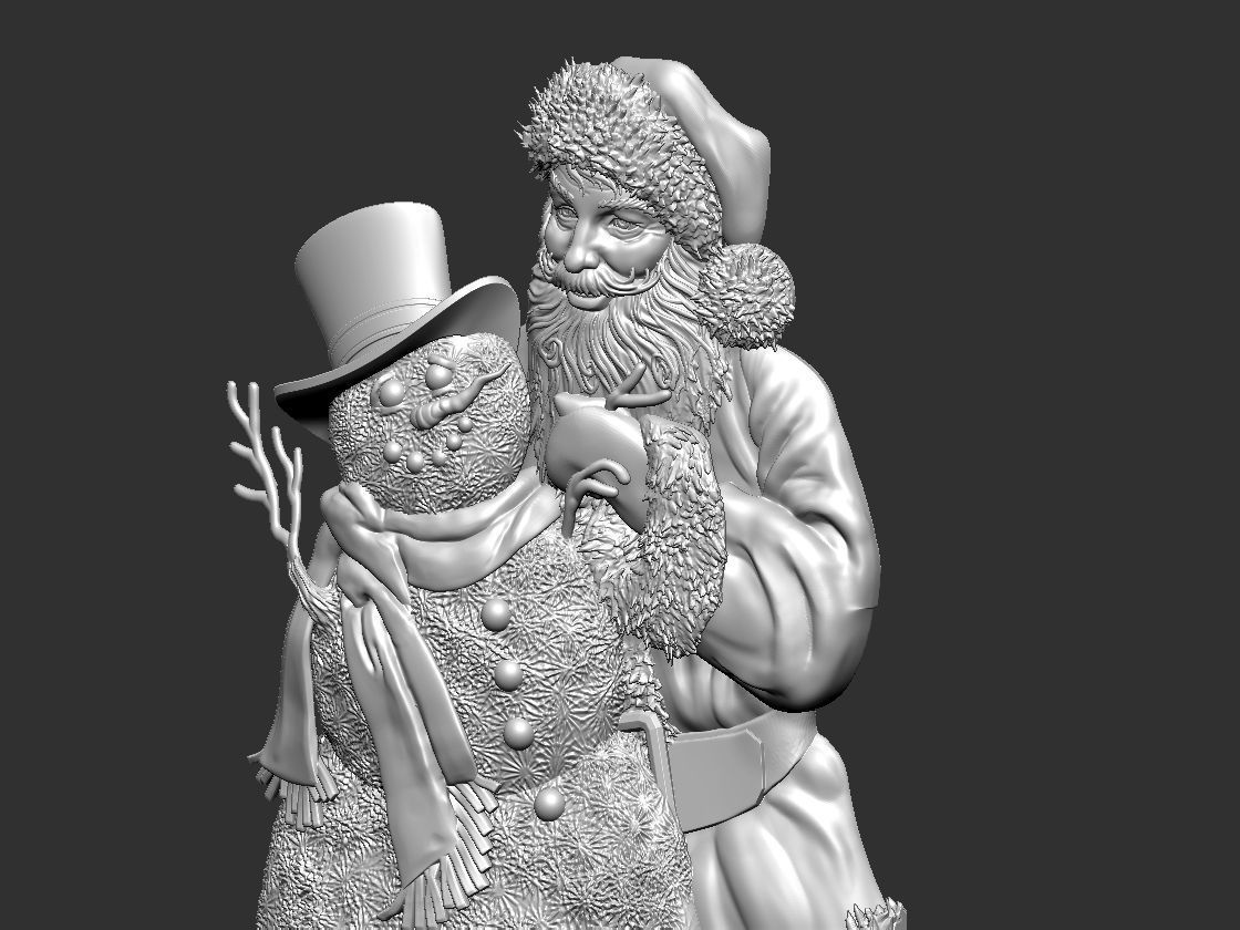 Santa and Snowman 3D print model_2