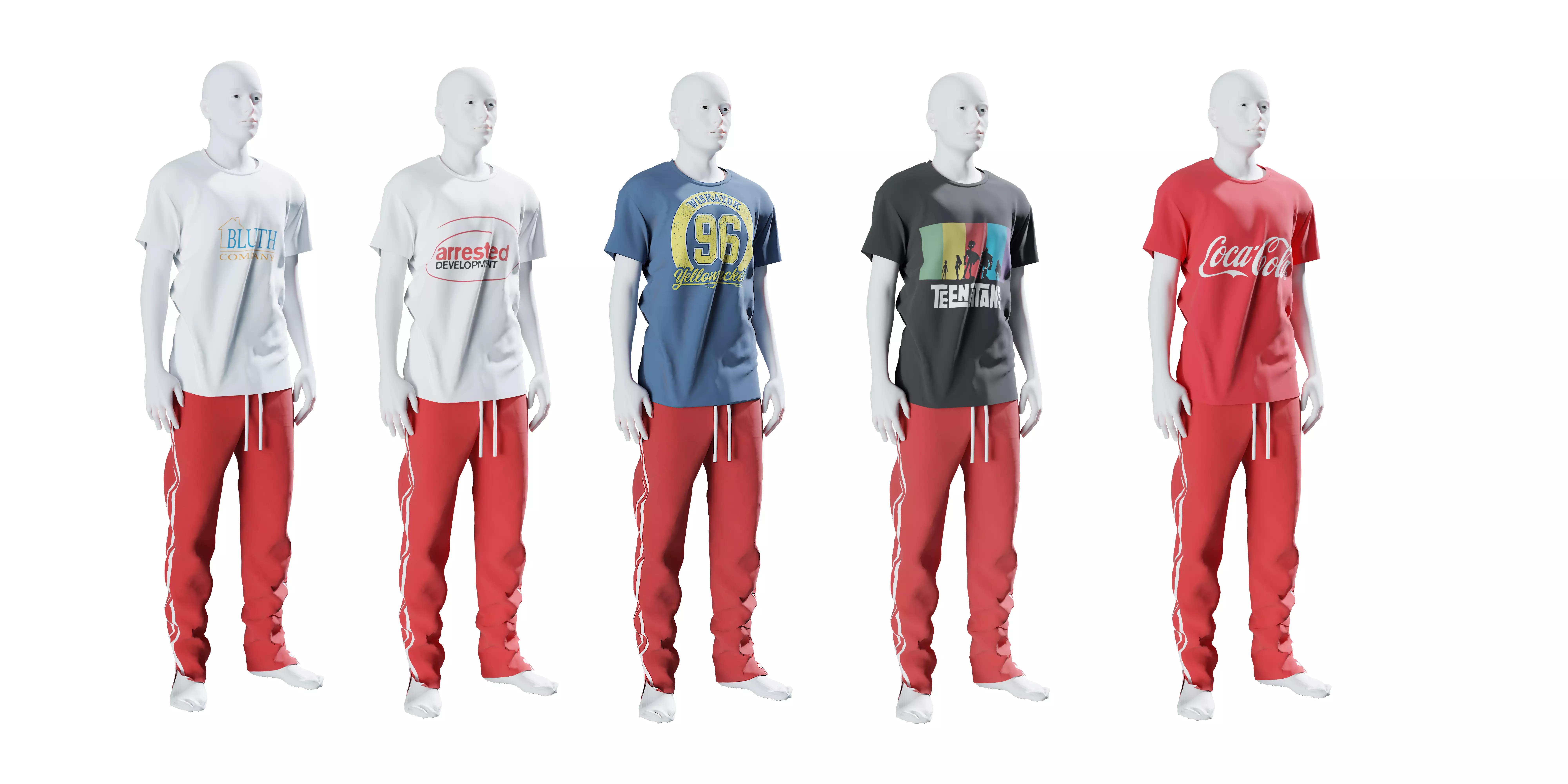 Graphic TShirts and Joggers 3D model