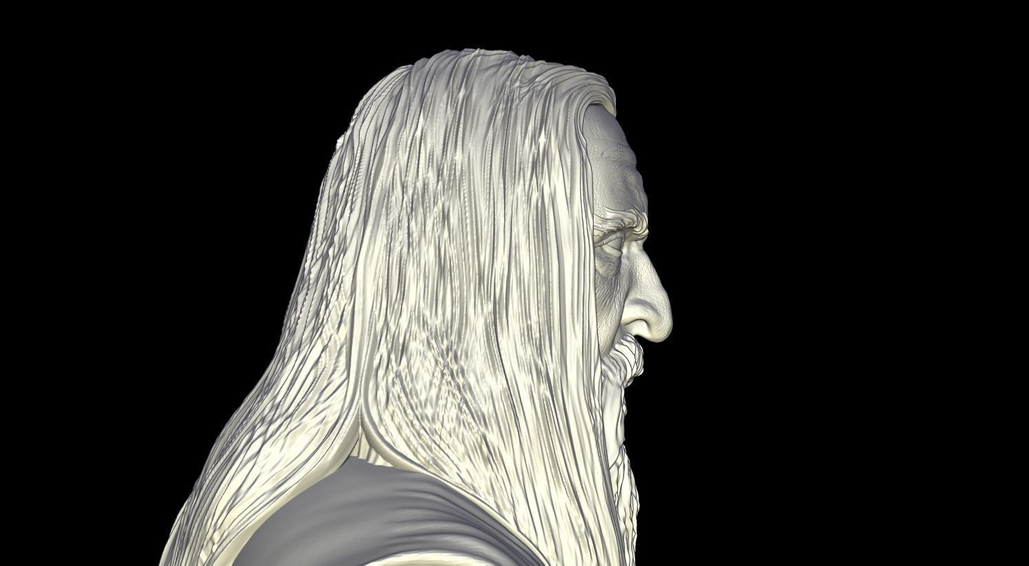 Saruman Bust 3D print model_1