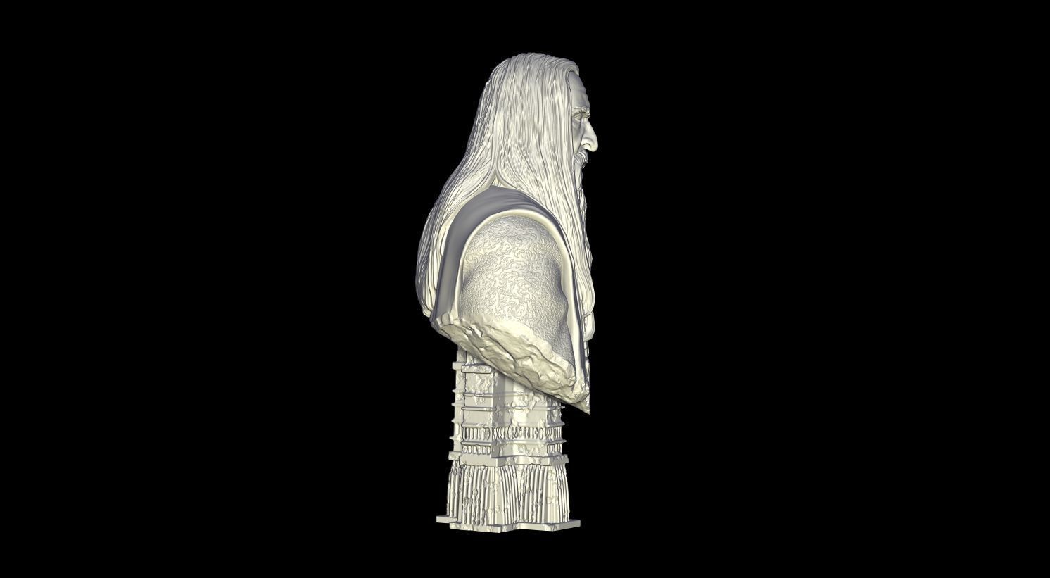 Saruman Bust 3D print model_3