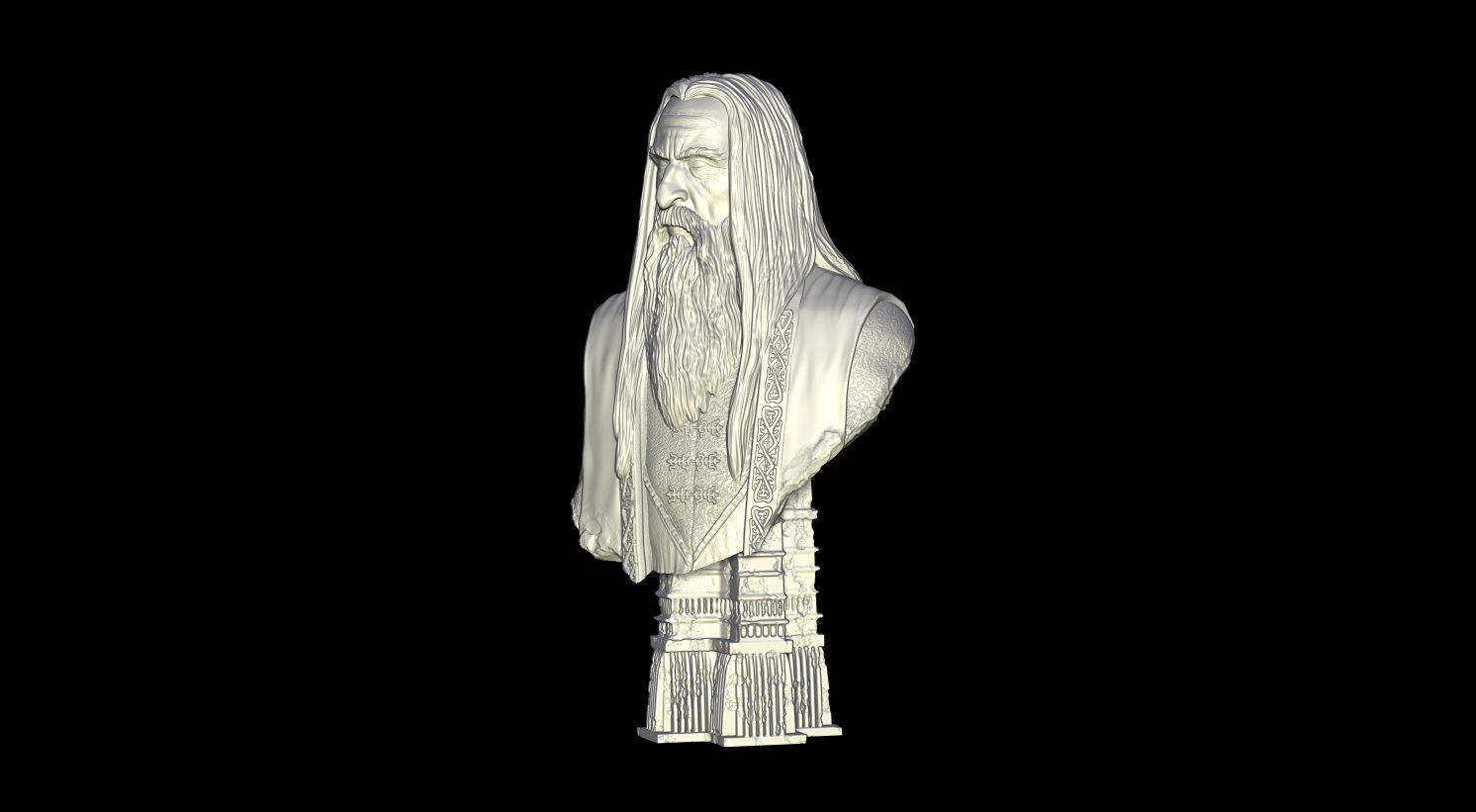 Saruman Bust 3D print model_6